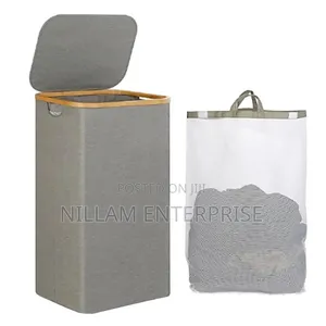 Foldable Laundry Basket With an Inner Bag