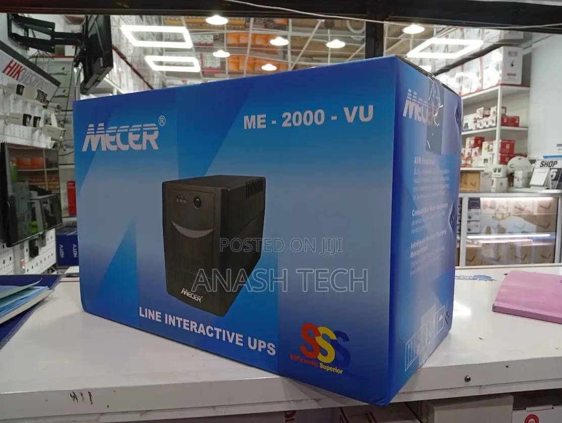 Mecer 2000VA Line Interactive UPS – Surge Protection & Battery Backup