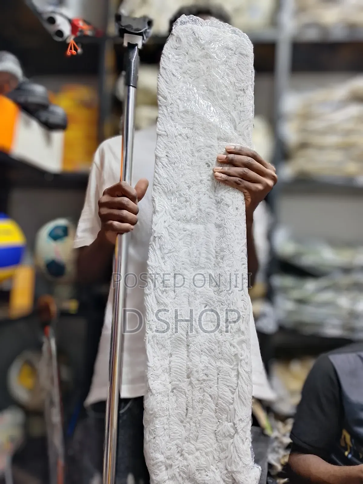 Large Flat Mop With a Steel Handle