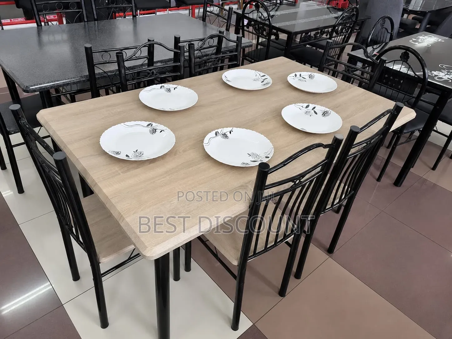 Black Dining Table 6 - Seater