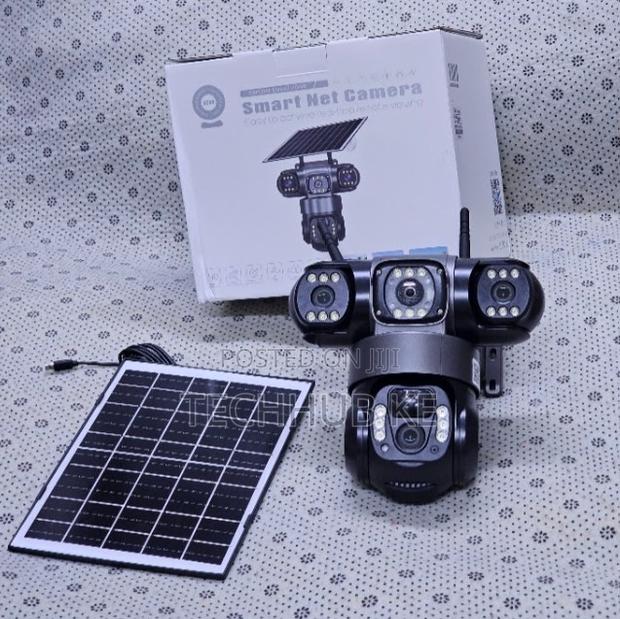 Wireless 4G Solar CCTV Camera Triple Lens With Night Vision