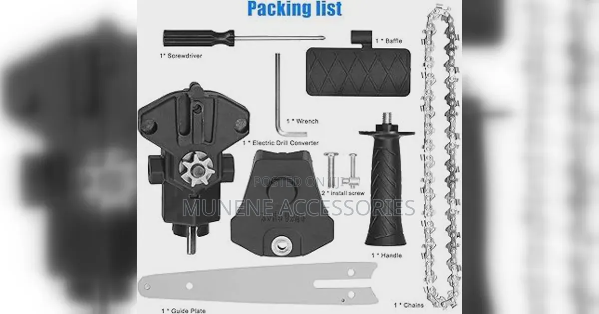 6 Inch Electric Drill Modified to Electric Chainsaw Tool Attachment