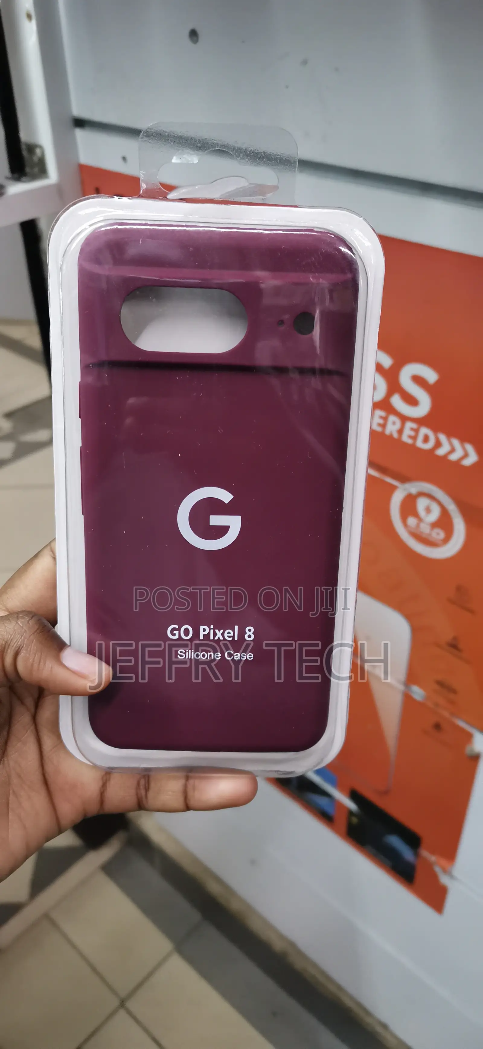 Printed "G" Logo and Text That Reads "GO Pixel 8 Silicone Case"
