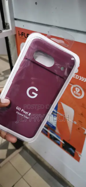 Printed "G" Logo and Text That Reads "GO Pixel 8 Silicone Case"