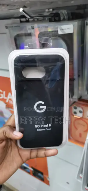 Black GO Pixel 8 Case Elongated Pill-Shaped Cutout Near the Top