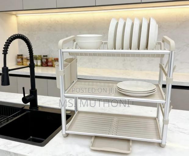 Modern + Rust-Proof 3-Tier Dish Rack - main view