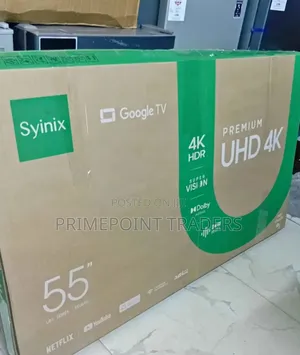 Syinix 55 Inch QLED Google Smart TV – Bezel-Less Design With Powe