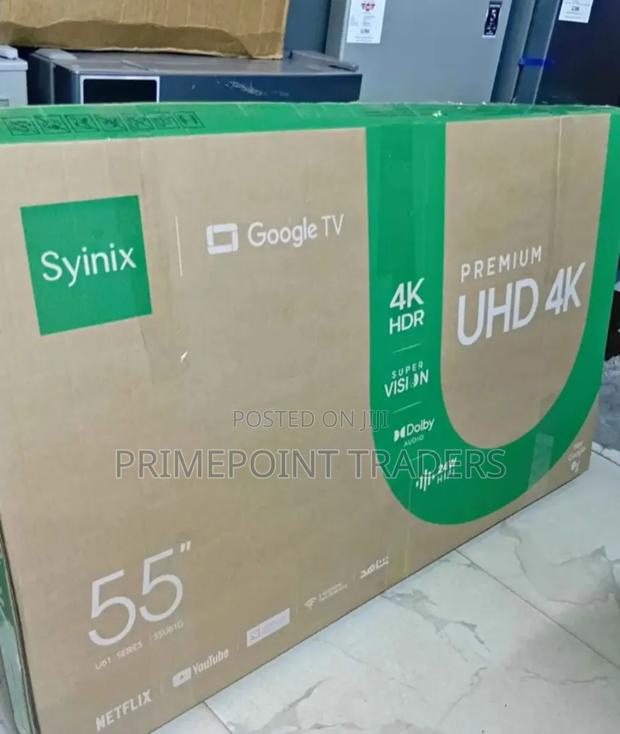 Syinix 55 Inch QLED Google Smart TV – Bezel-Less Design With Powe