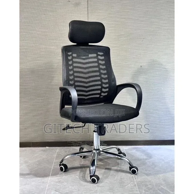 Secretarial Mesh Office Chair With Headrest