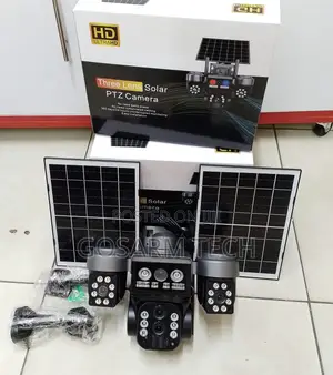 V380 4G Triple Lens Dual Solar Panel Security Solar CCTV Camera