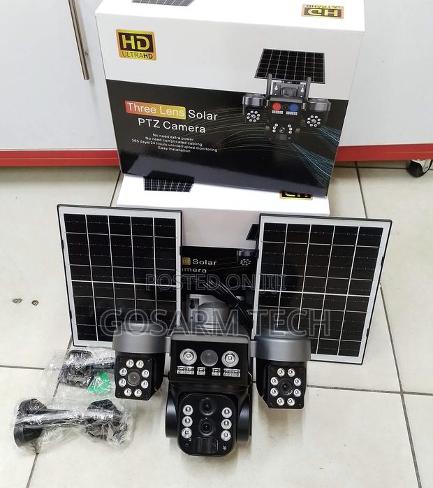 V380 4G Triple Lens Dual Solar Panel Security Solar CCTV Camera