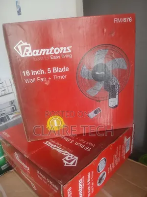 Ramtons RM676 70W Wall Fan – 16-Inch With Timer Remote