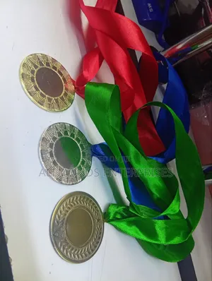 Plain Medals With Lanyards-Gold, Silver and Bronze Available