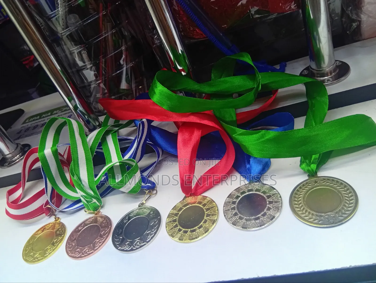 Plain Medals With Lanyards-Gold, Silver and Bronze Available