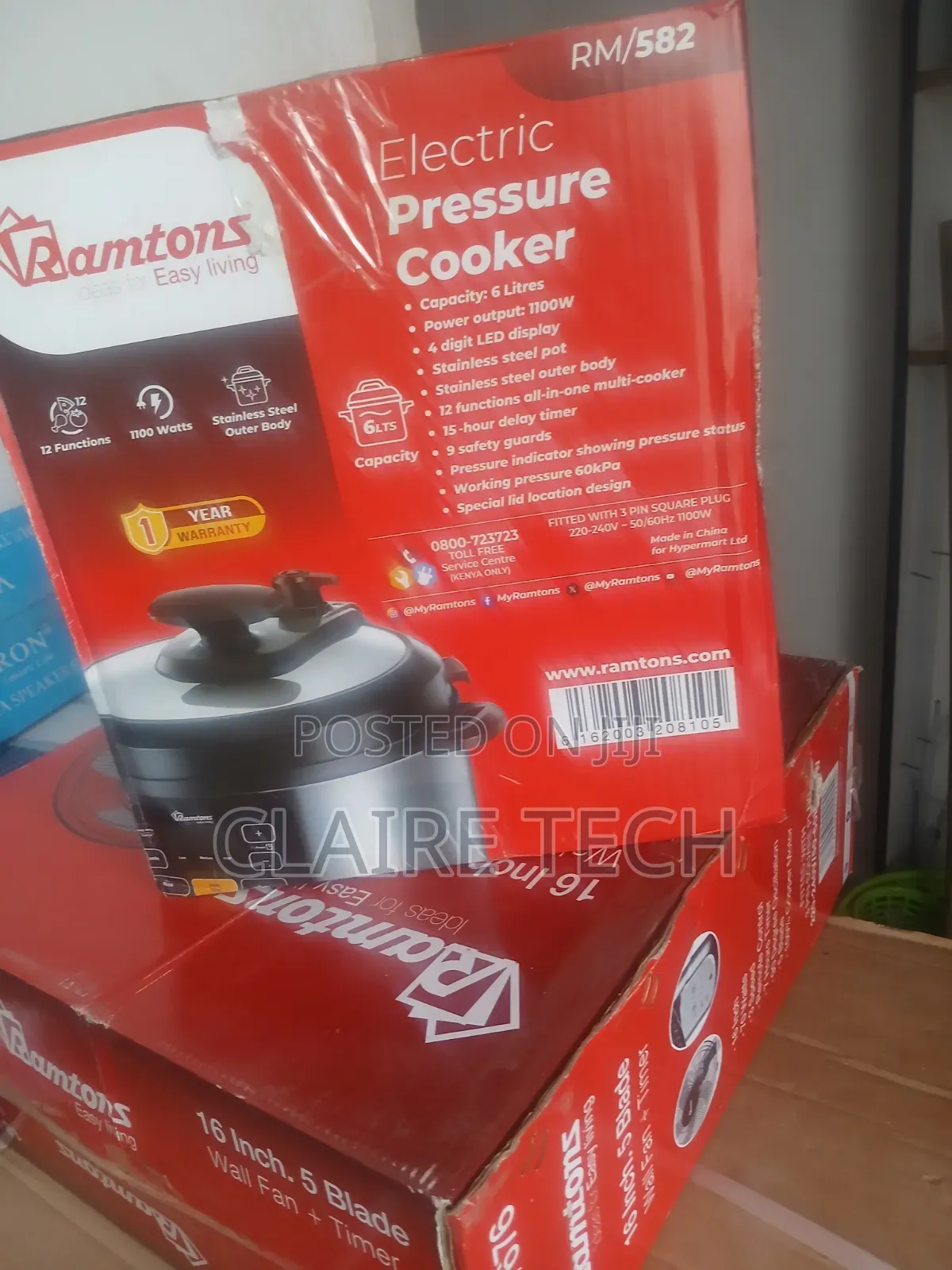 Ramtons RM/582 1100W Digital Pressure Cooker – 6L Stainless Steel