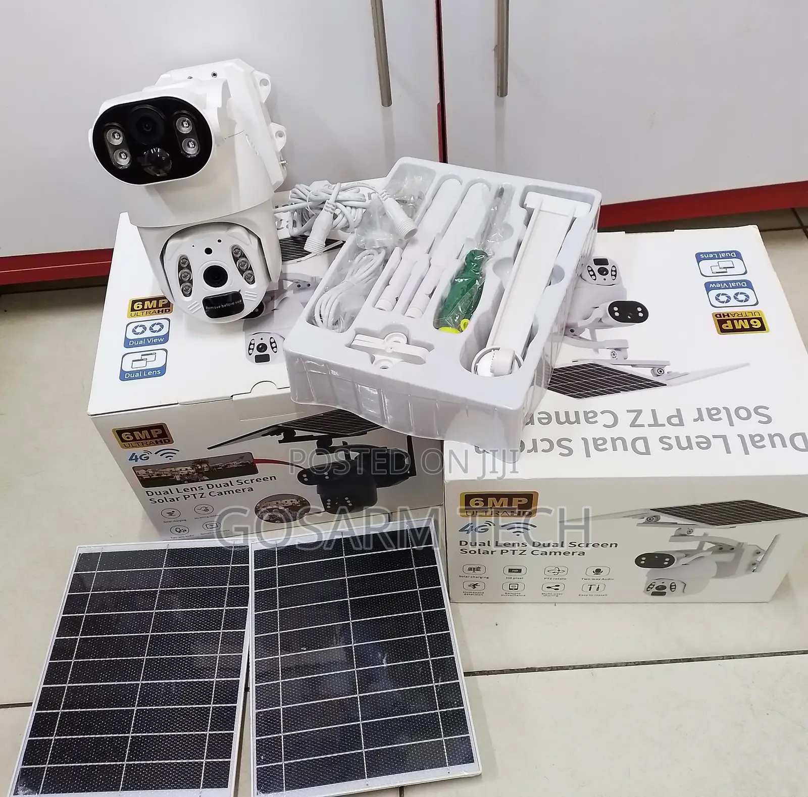 6mp Ubox 4G Dual Lens Dual Screen Solar PTZ Camera Color Vision