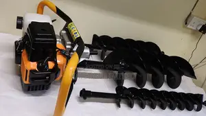 Commercial 2-Stroke Petrol Earth Drill Hole Digger With 3 Drill Bits
