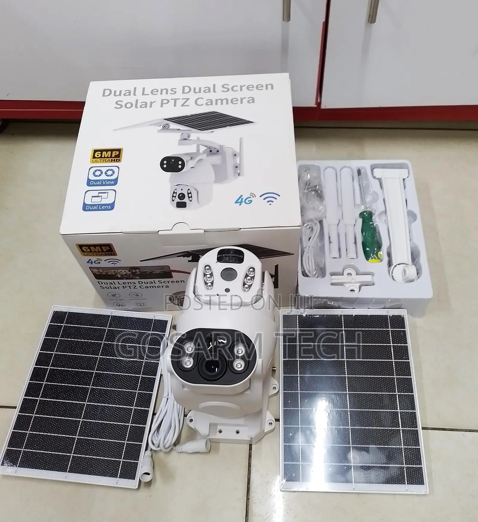 Ubox 6mp Dual Lens Dual Screen Wireless 4g Sim Card Solar CCTV Camera