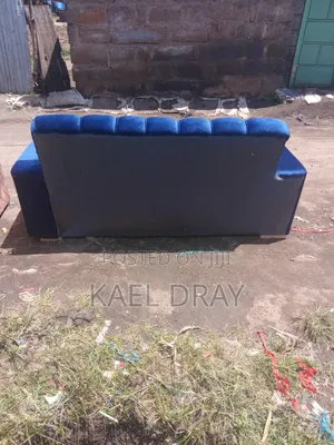 Royal Blue Tufted Sofa Set With Built-in Cup Holders