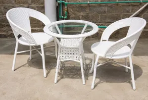 White 2 -Seater Rattan Bistro Set