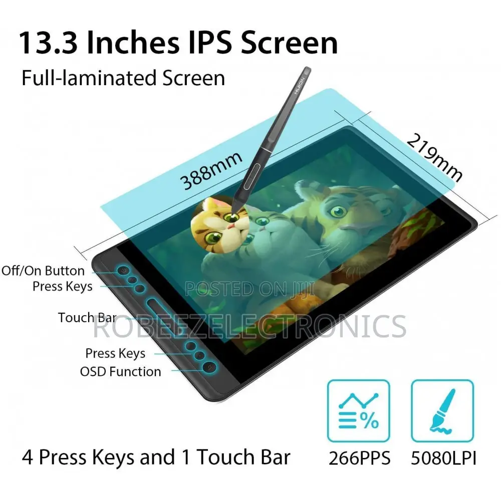 HUION GT 133 Creative Pen Display Monitor Drawing Tablet With Stand