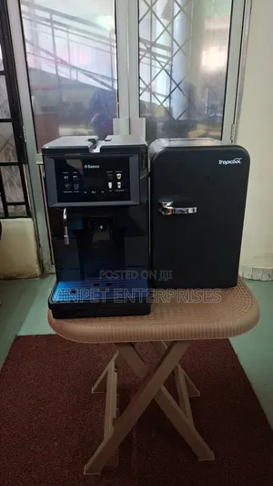 Saeco Aurora M1 Bean to Cup Coffee Machine and Tropicool Mini Fridge