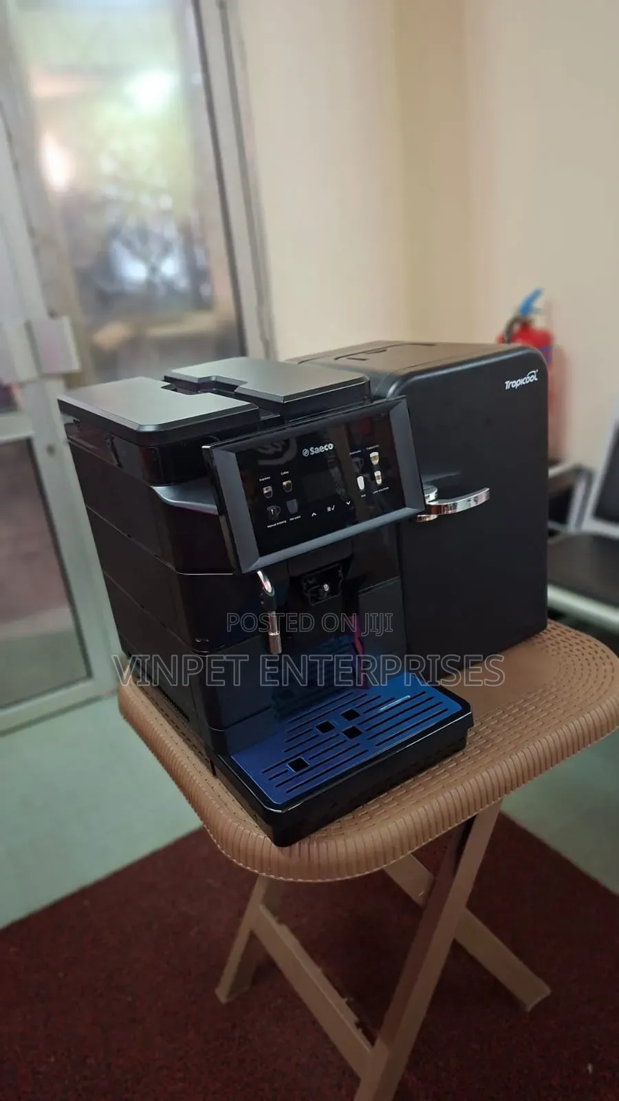 Saeco Aurora M1 Bean to Cup Coffee Machine and Tropicool Mini Fridge