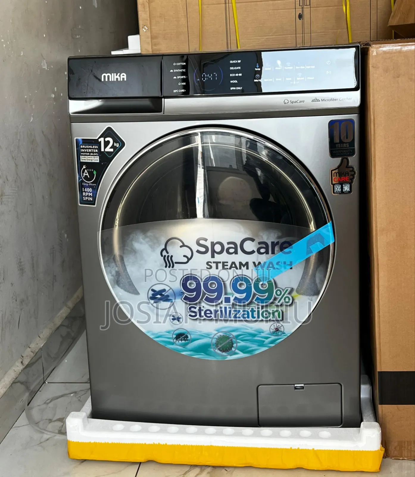 Mika Washing Machine, 8kg Wash and Spin , INVERTER Motor, Front Load