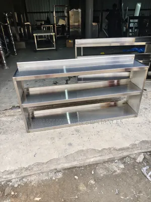 Stainless Steel Three‐Tier Wall Shelf