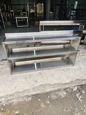 Stainless Steel Three‐Tier Wall Shelf