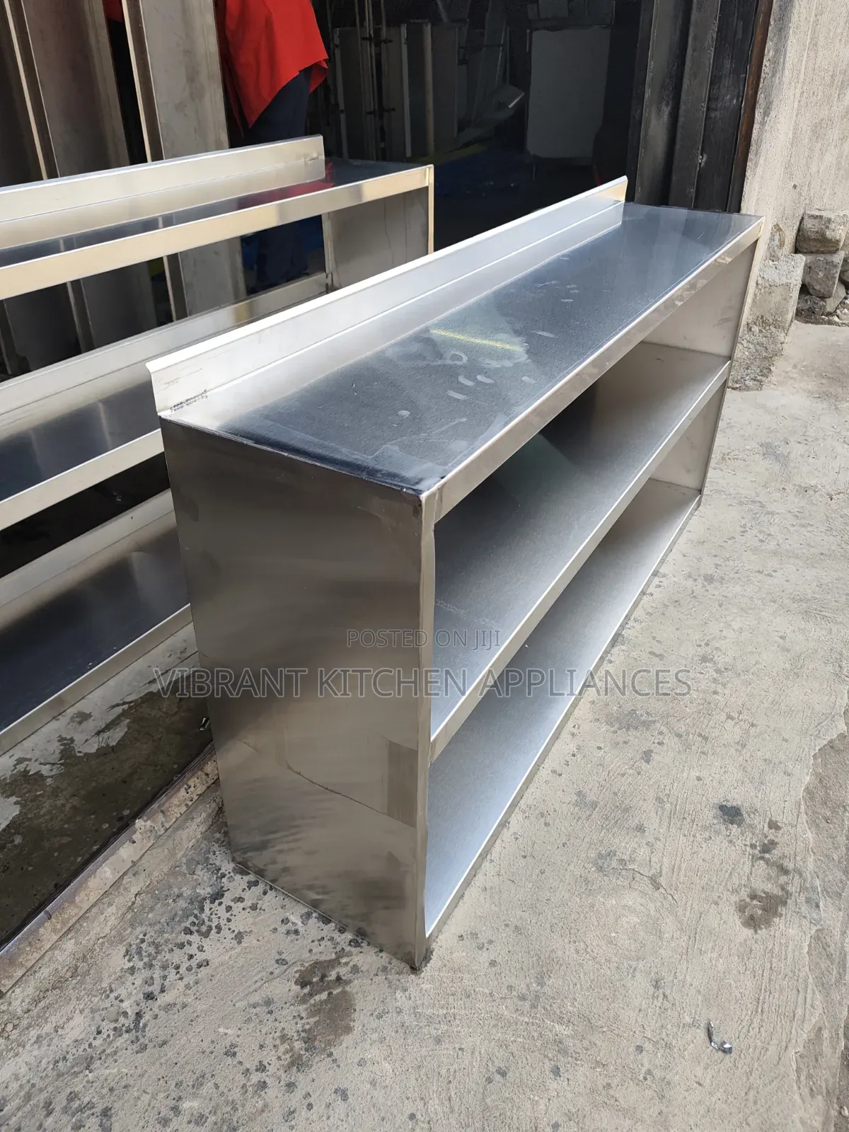 Stainless Steel Three‐Tier Wall Shelf