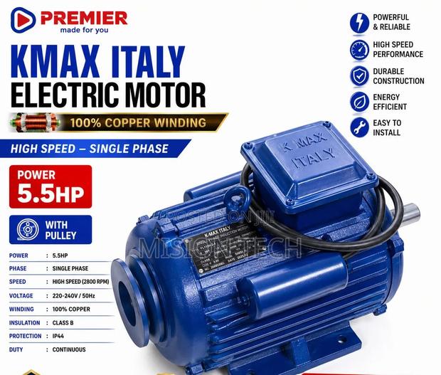 KMAX ITALY Electric Motor - 5.5HP Single Phase 