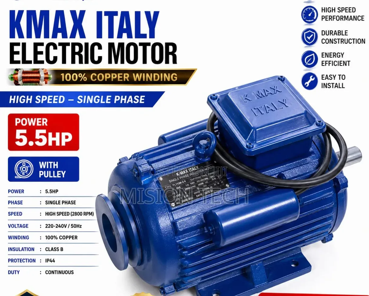 KMAX ITALY Electric Motor - 5.5HP Single Phase 
