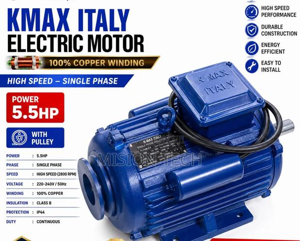 KMAX ITALY Electric Motor - 5.5HP Single Phase  - thumbnail 2