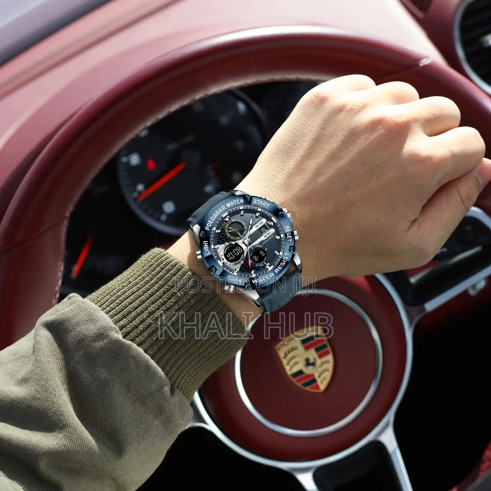 Poedagar Dual With Led Light Gents Watch E125