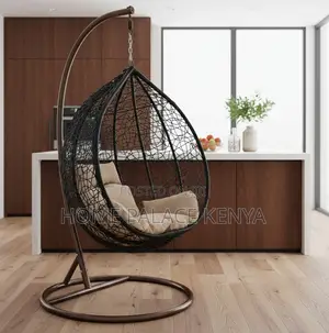 Swing Chair: Outdoor Single Pole Hanging Rattan Swing