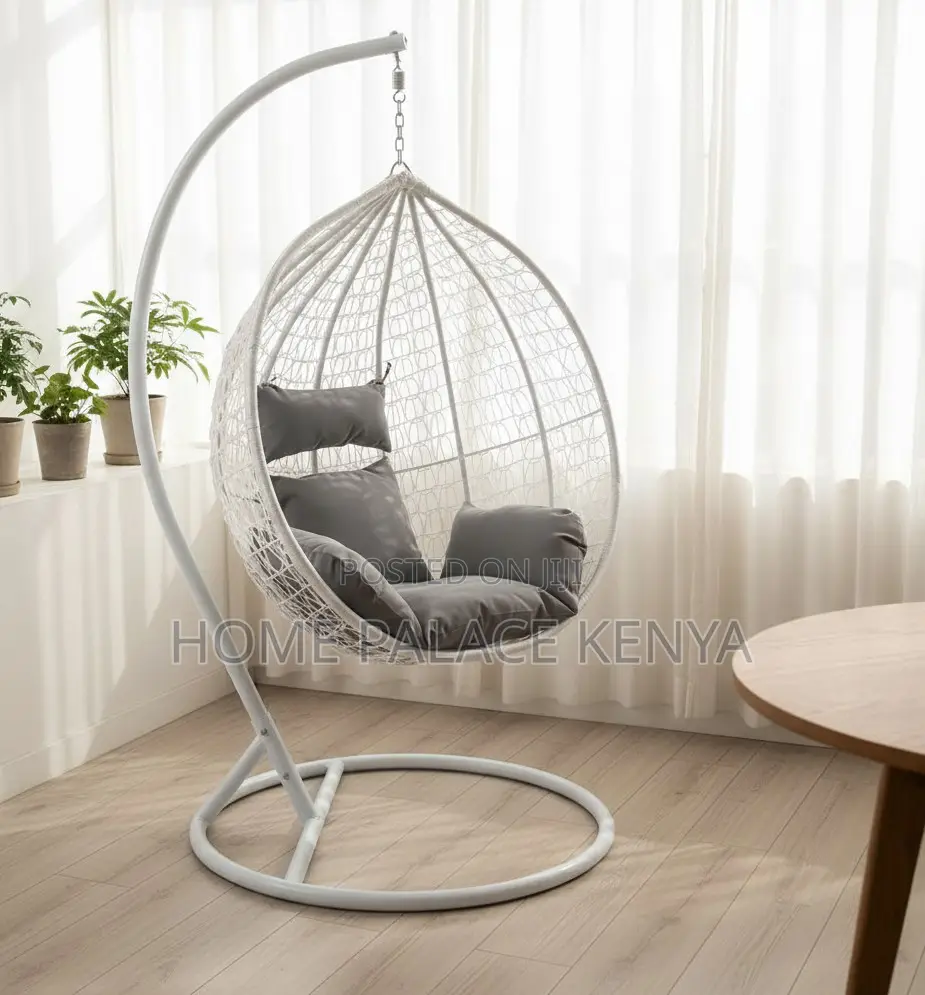 Swing Chair: Outdoor Single Pole Hanging Rattan Swing