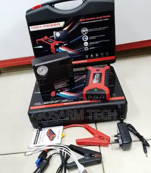 Emergency Portable Car Jump Starter Kit With Air Compressor