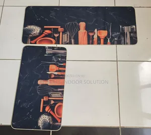 2pcs Kitchen Mats With Rubber Bottom