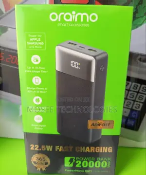 Oraimo 20000mAh Digital Display Fast Charging Power Bank
