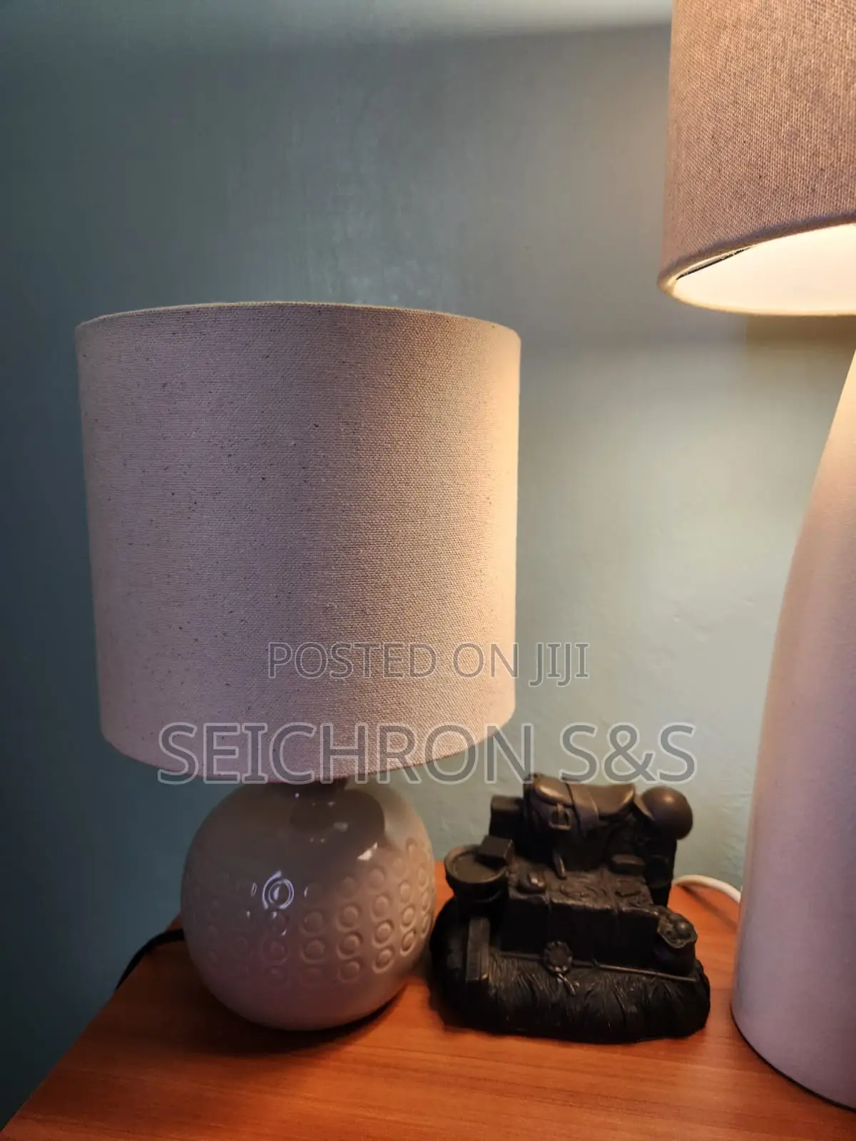 Ceramic Table Lamp — Ball Base — New Shade — Nairobi
