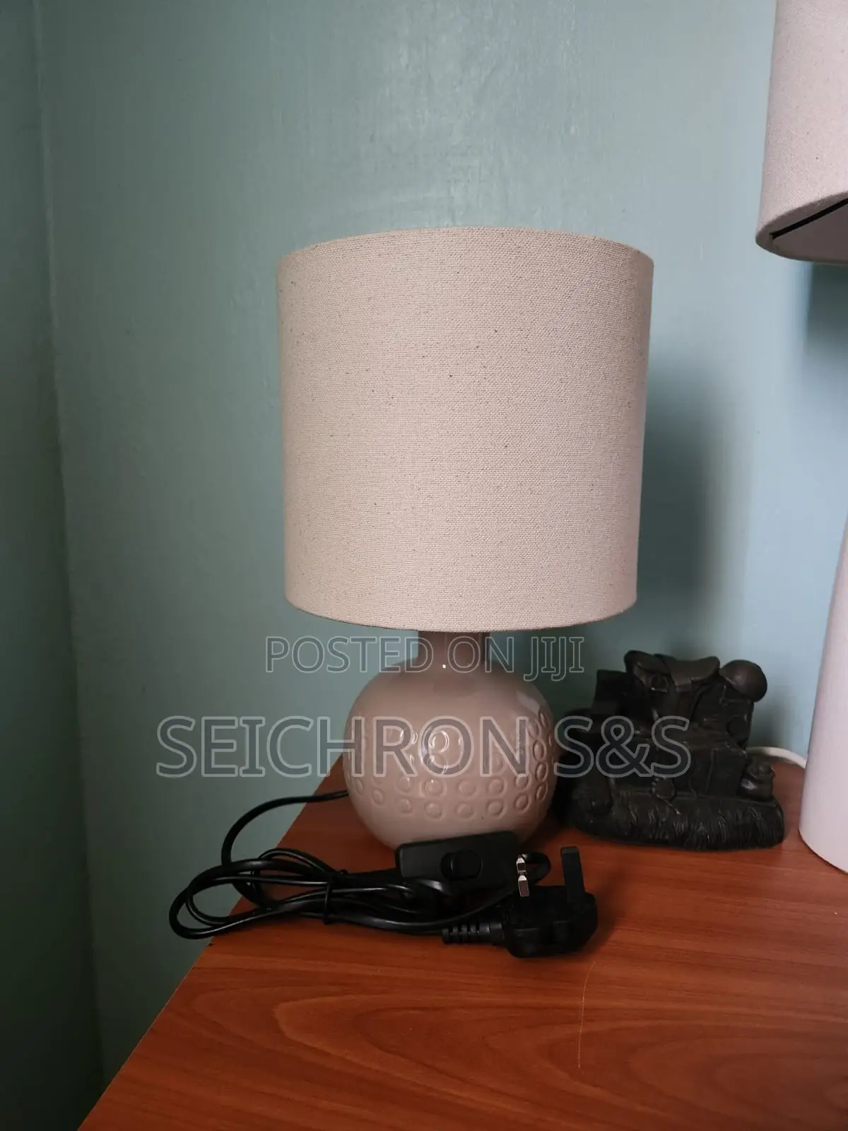 Ceramic Table Lamp — Ball Base — New Shade — Nairobi