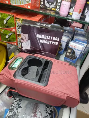 Premium Quilted Car Center Console Cover With Tissue Drink Holder
