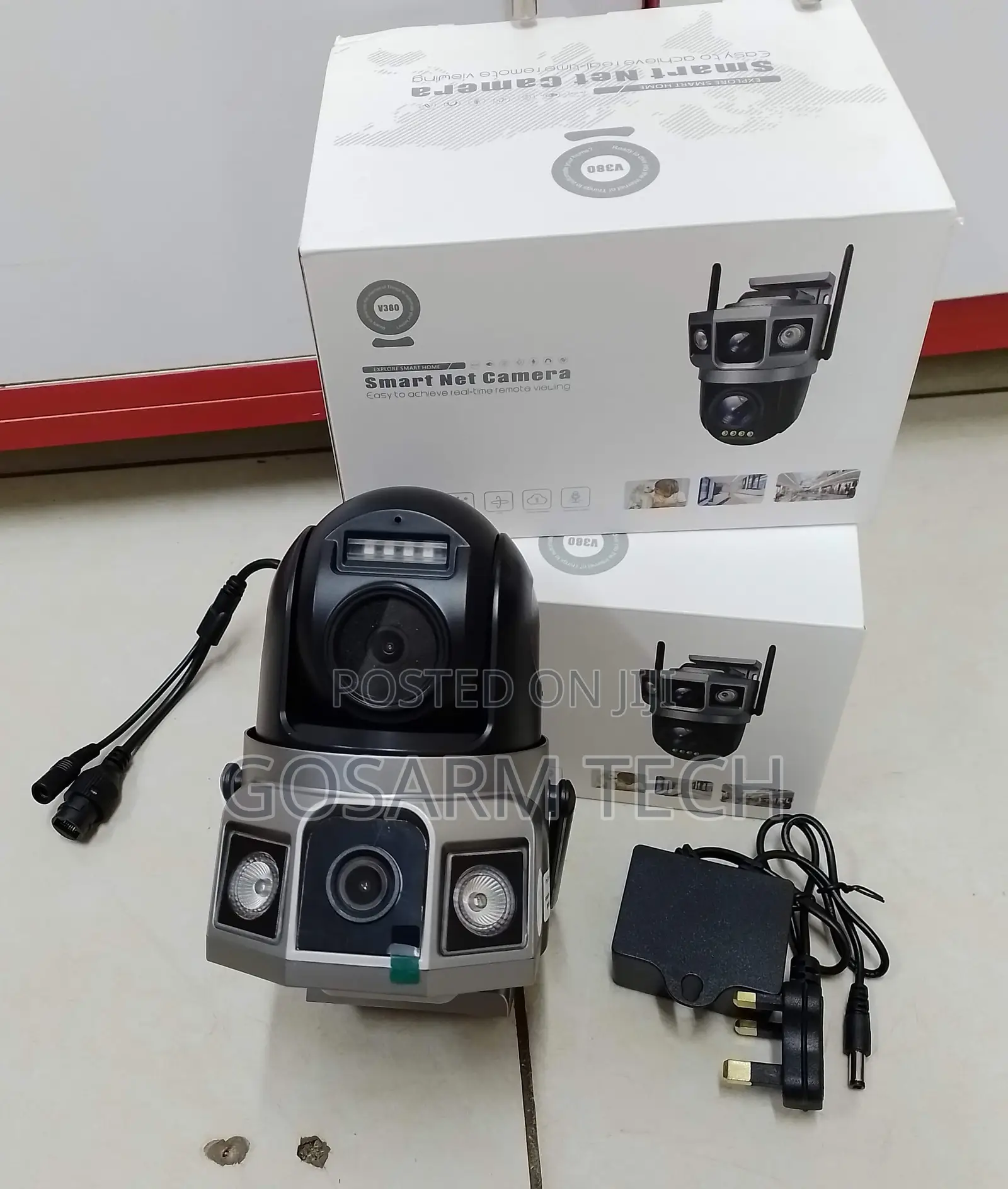 Wifi V380 Dual Lens AC Powered CCTV PTZ Camera 2way Audio