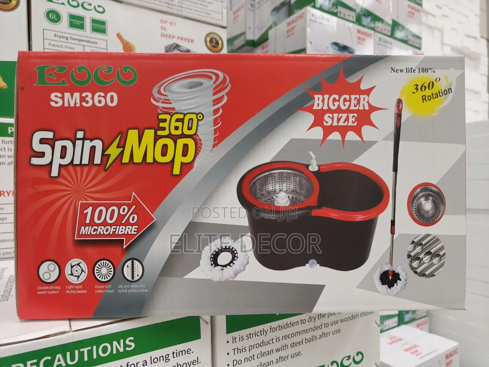 Ecco Spin Mop With Bucket – 360° Rotating Floor Cleaning System