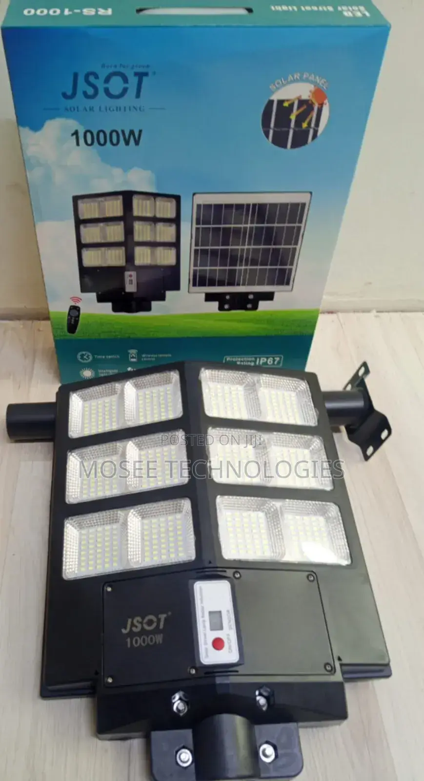 JSOT 1000W IP67 Waterproof Solar Security Flood Light
