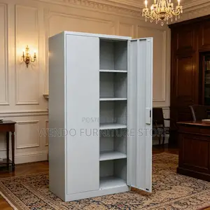 Office Cabinet; Two Doors Steel Cabinet With Multiple Shelves