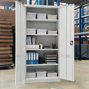 Office Cabinet; Two Doors Steel Cabinet With Multiple Shelves