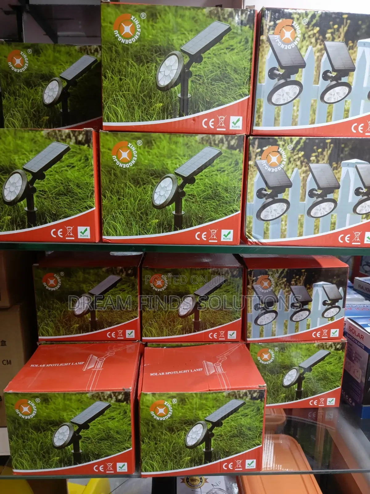 Adjustable Solar Spotlight With Round Multi-Led Head