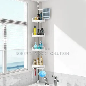 4-Tier Adjustable Telescopic Multi-Corner Shelf Organizer